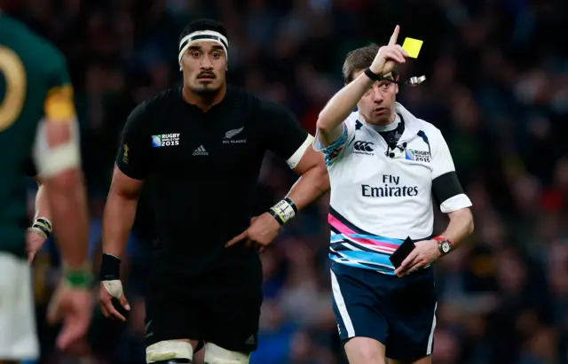 Jerome Kaino is sent to the sin bin