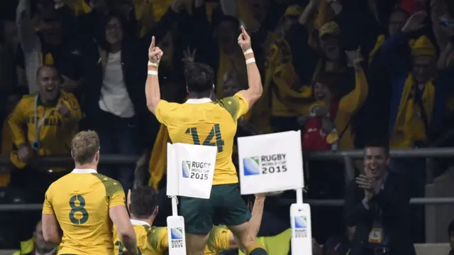 Australia celebrate against England