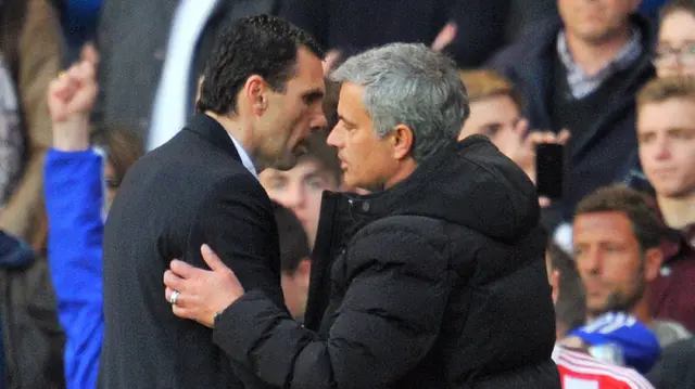 Gus Poyet and Jose Mourinho