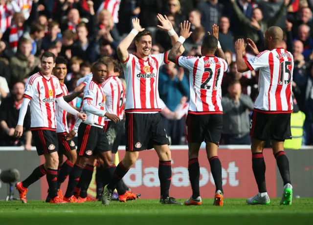 Sunderland players celebrate