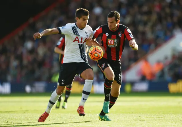 Erik Lamela in action for Tottenham