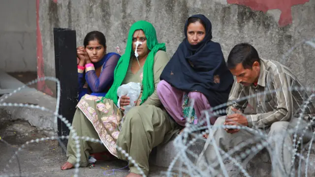 Patients at a hospital in Jammu