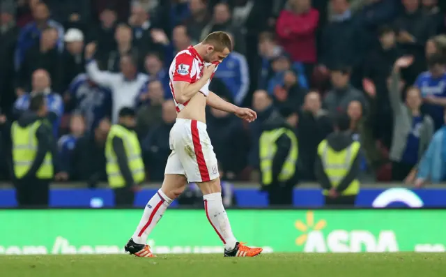 Stoke's Phil Bardsley is sent off