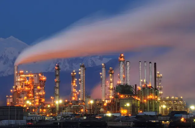 An oil refinery