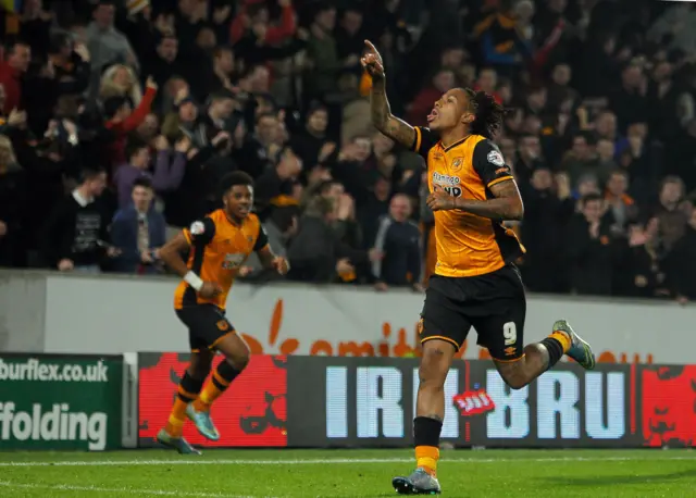 Hull's Abel Hernandez celebrates