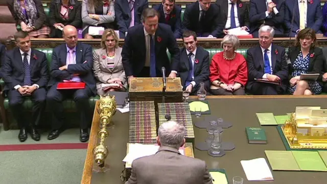 David Cameron and Jeremy Corbyn at PMQs