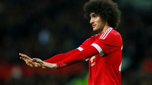 Marouane Fellaini reacts