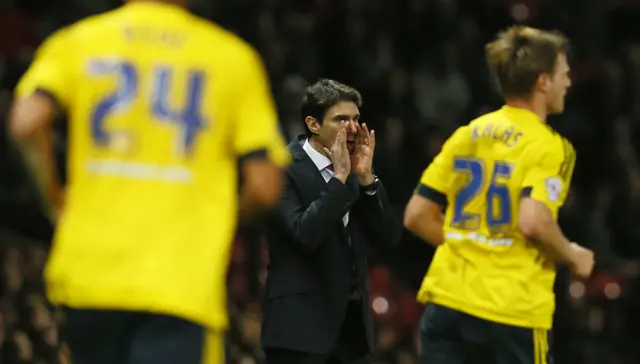 Aitor Karanka instructs