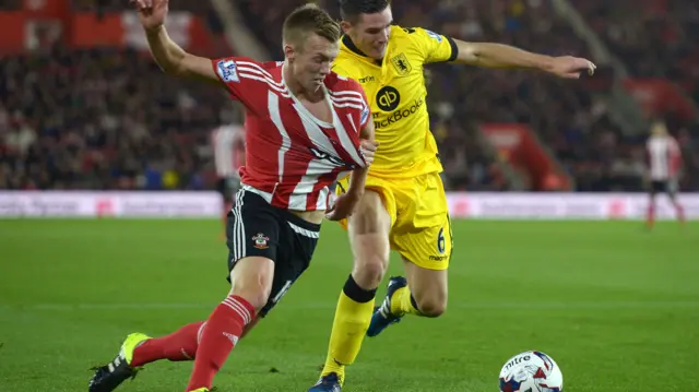 Ciaran Clark and Southampton's James Ward-Prowse