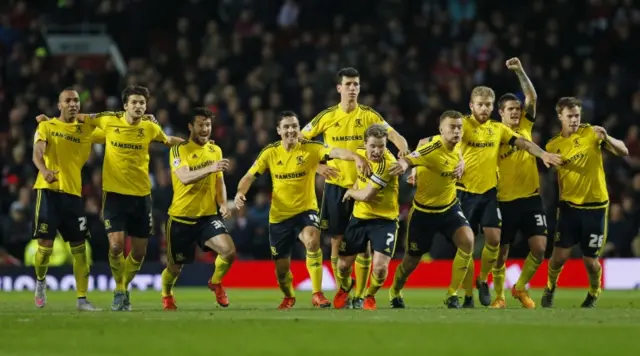 Middlesbrough players celebrate