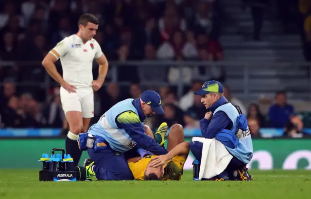 Matt Giteau receives treatment