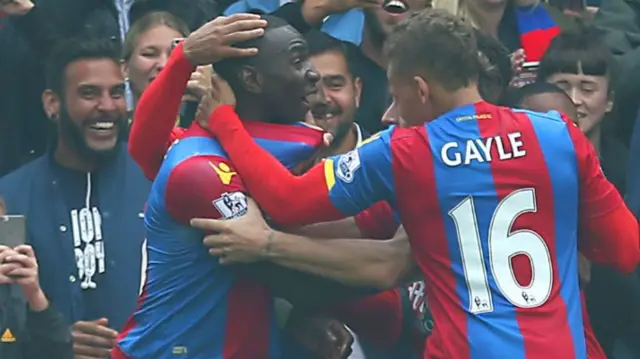 Crystal Palace celebrate their goal