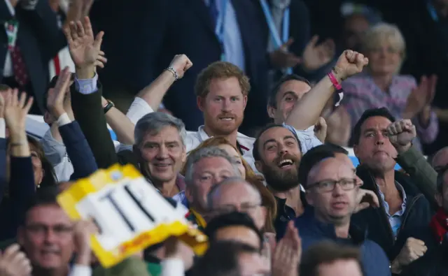 Prince Harry celebrates