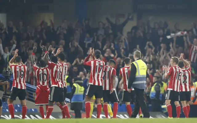 Southampton players applaud the fans