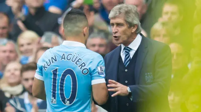 Sergio Aguero and Manuel Pellegrini