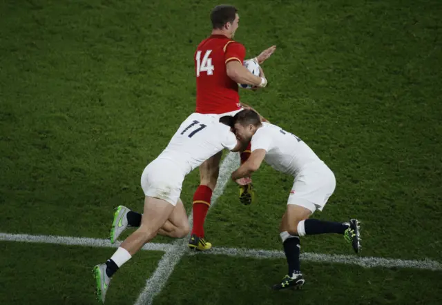 George North is tackled