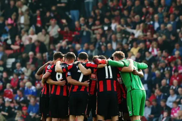 Bournemouth team huddle