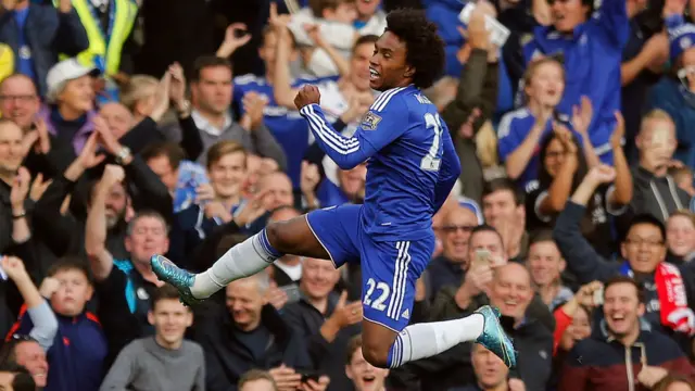 Willian celebrates opening the scoring