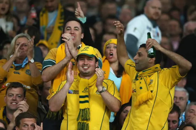 Australia fans celebrate