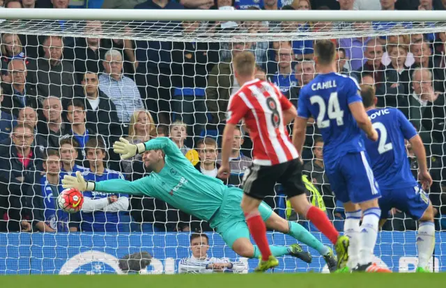 Asmir Begovic fails to save from Steven Davis