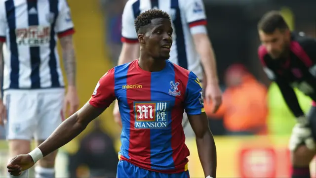 Wilfried Zaha reacts