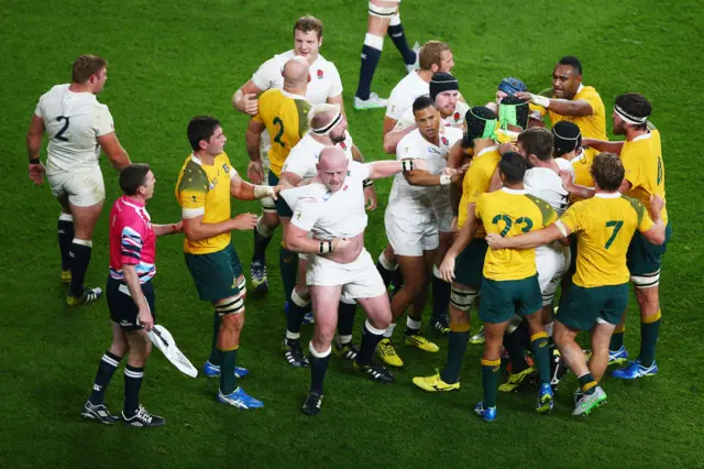 England's scrum is broken by Australia