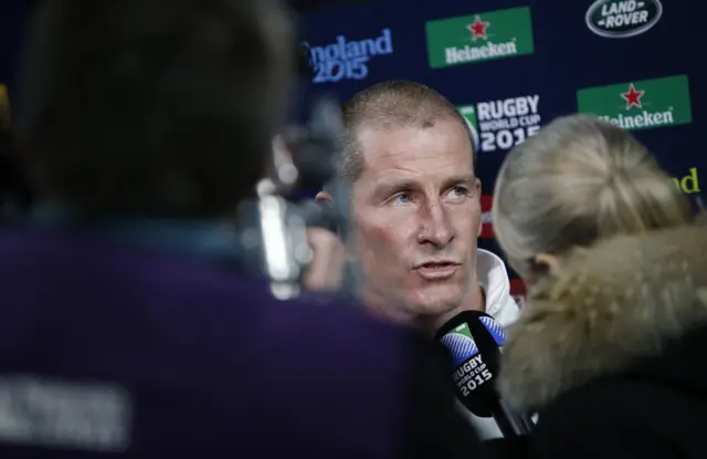 Stuart Lancaster chats to the media