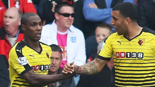 Ighalo celebrates scoring