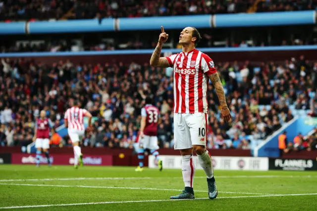 Arnautovic celebrates for Stoke