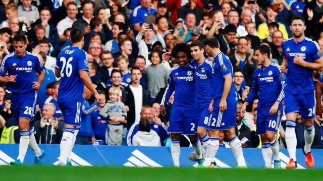 Willian celebrates