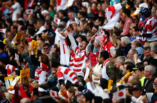 Japanese fans celebrate