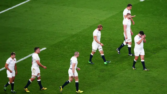 The England team at full-time