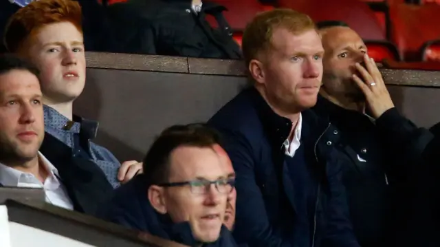 Paul Scholes in the crowd at Old Trafford