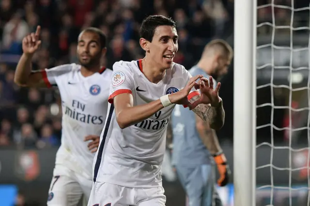 Angel Di Maria celebrates