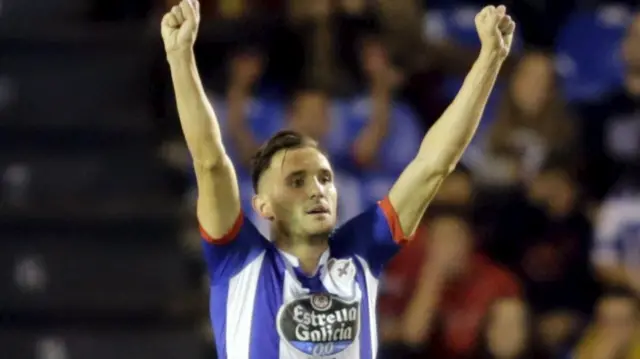 Lucas Perez celebrates