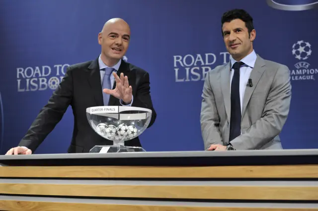 Gianni Infantino and Luis Figo