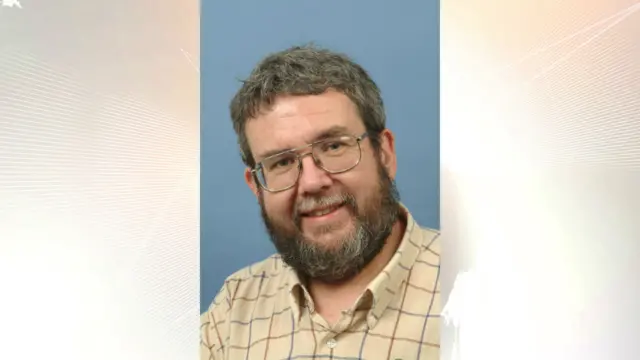 Councillor Bob Jones on a BBC news background