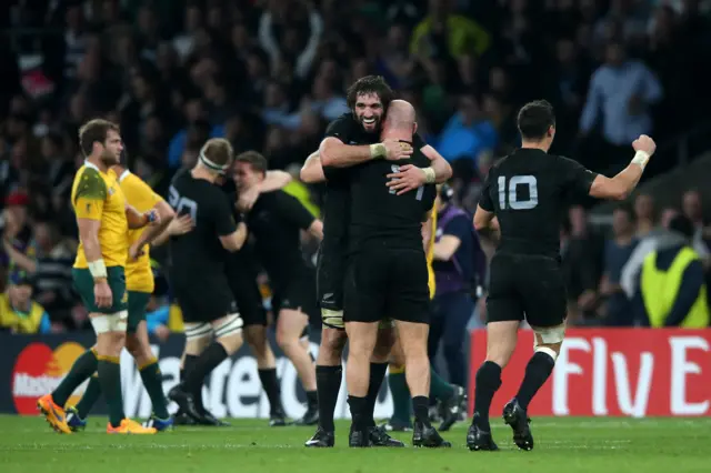 New Zealand players celebrate