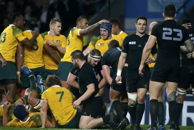 Australia players celebrate