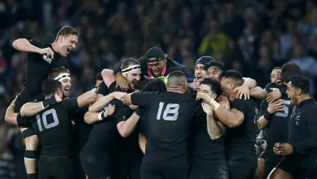 New Zealand players celebrate