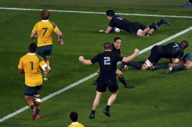 New Zealand's players celebrate