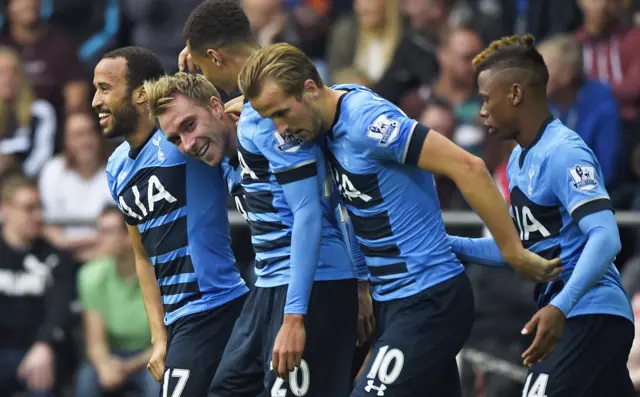 Christian Eriksen celebrates