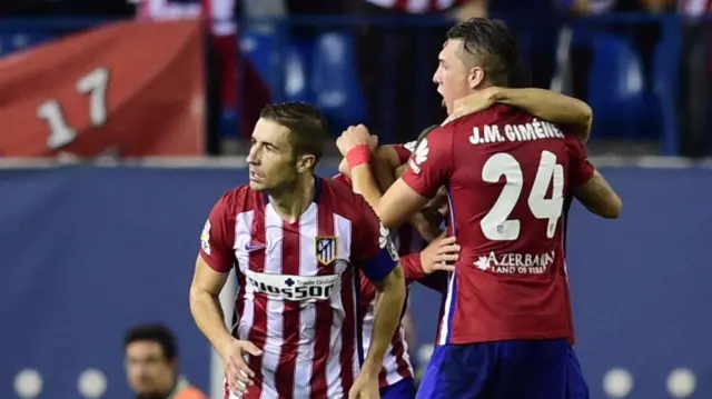 Atletico Madrid players celebrate