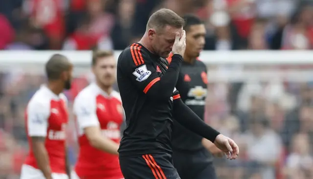 Wayne Rooney looks dejected