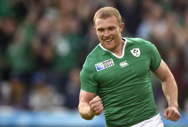 Keith Earls celebrates