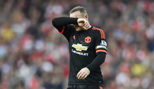 Wayne Rooney looks dejected