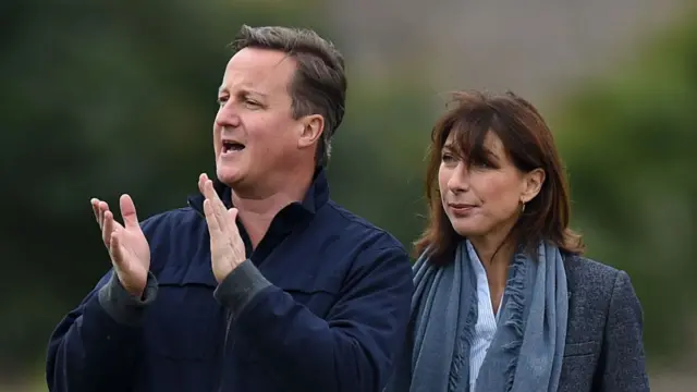 David and Samantha Cameron on 3 October