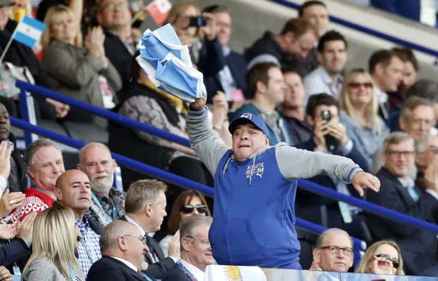 Diego Maradona celebrates