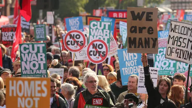 Crowds gather for anti-austerity rally