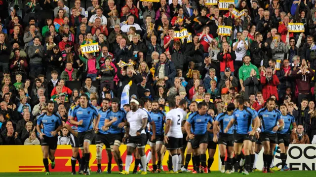 Uruguay celebrate